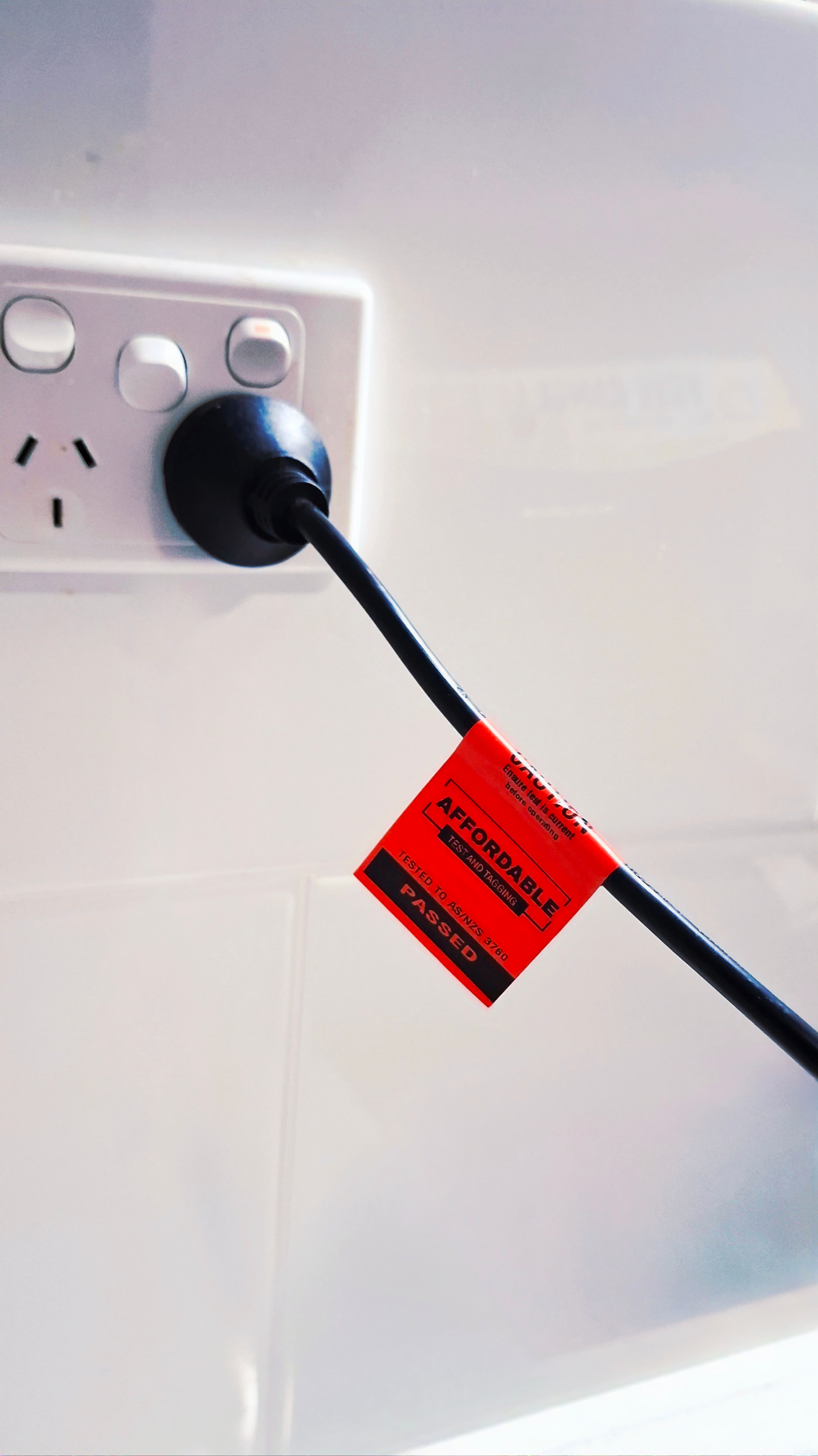 Power cord test and tag compliance check, Sunshine Coast QLD